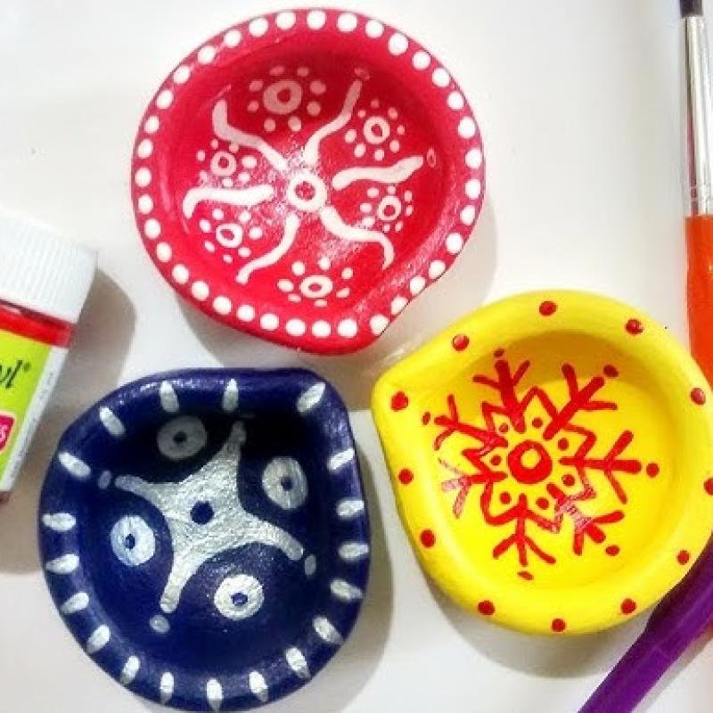 Diya design small plain 6*1