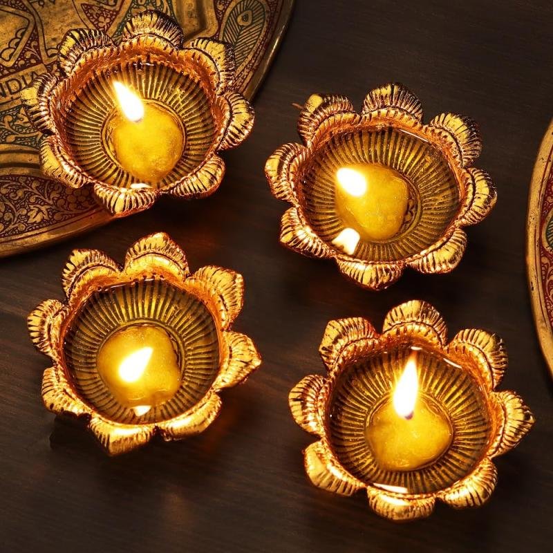 Diya design big golden 4*1