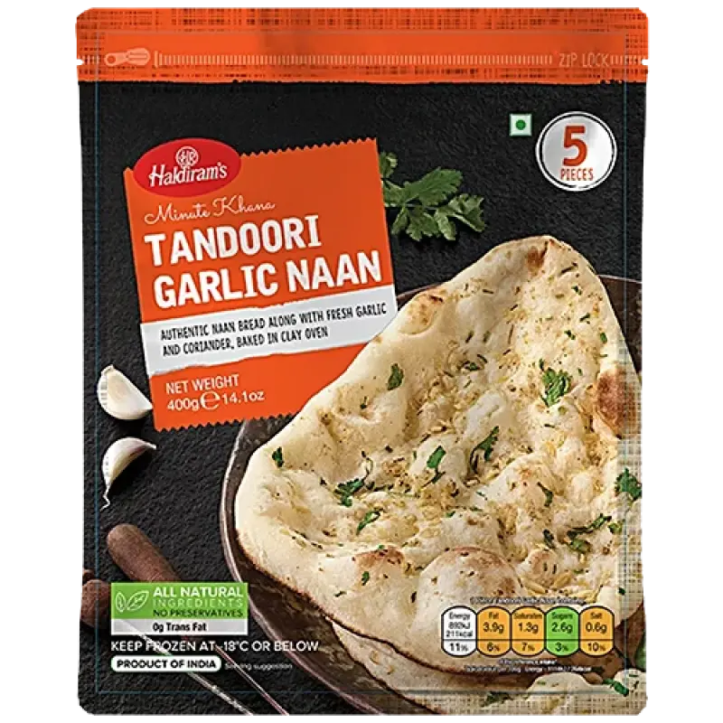 Froz haldiram tandoori garlic naan 400g